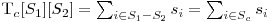  $T_c[S_1][S_2] = \sum_{i \in S_1 - S_2}{s_i} = \sum_{i \in S_c}{s_i}$ 