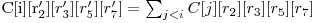  $C[i][r_2'][r_3'][r_5'][r_7'] = \sum_{j<i} C[j][r_2][r_3][r_5][r_7]$ 