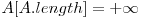 A[A.length] = +\infty