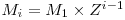 M_{i} = M_{1} \times Z^{i-1}