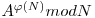 A^{\varphi(N)} mod N