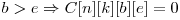  b > e \Rightarrow C[n][k][b][e] = 0 