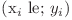  $({x}_{i}$ &le; ${y}_{i})$ 