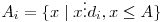  A_{i} = \{ x \mid x \vdots d_{i}, x \le A \} 