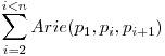 \displaystyle \sum_{i=2}^{i<n} Arie(p_{1},p_{i},p_{i+1})