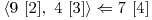 \langle 9\ [2],\ 4\ [3] \rangle \Leftarrow 7\ [4] 