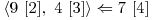  \langle 9\ [2],\ 4\ [3] \rangle \Leftarrow 7\ [4] 