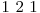  1 \ 2 \ 1 