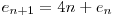  e_{n+1} = 4n + e_{n} 