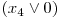  (x_{4} \vee 0) 