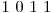  1 \ 0 \ 1 \ 1 
