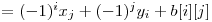 = (-1)^i x_{j} + (-1)^j y_{i} + b[i][j] 