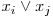  x_{i} \vee x_{j} 