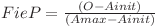  Fie P = \frac {(O - Ainit)}{(Amax - Ainit)} 