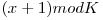(x+1) mod K