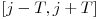  [j-T,j+T] 