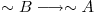  \sim B \longrightarrow \sim A 