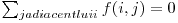 \sum_{j adiacent lui i}^{} f(i,j) = 0