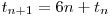  t_{n+1} = 6n + t_{n} 