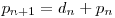  p_{n+1} = d_{n} + p_{n} 