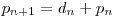  p_{n+1} = d_{n} + p_{n} 