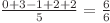  \frac{0+3-1+2+2}{5} = \frac{6}{6} 