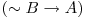  (\sim B \rightarrow A) 