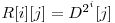 R[i][j] = D^{2^i}[j]