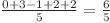  \frac{0+3-1+2+2}{5} = \frac{6}{5} 