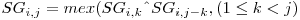  SG_{i,j} = mex(SG_{i,k} {\mathbin{\char`\^}} SG_{i,j-k}, (1 \leq k < j) 