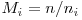 M_i = n / n_i