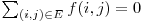 \sum_{(i,j) \in E}^{} f(i,j) = 0