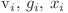  ${v}_{i}$, ${g}_{i}$, ${x}_{i}$ 