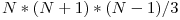  \displaystyle\ N*(N+1)*(N-1)/3