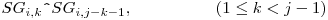  SG_{i,k} \verb|^| SG_{i,j-k-1}, \hspace{17.5 mm} (1 \leq k < j - 1) 