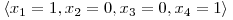  \langle x_{1} = 1, x_{2} = 0, x_{3} = 0, x_{4} = 1 \rangle 