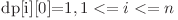 $dp[i][0]=1$, 1<=i<=n
