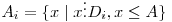  A_{i} = \{ x \mid x \vdots D_{i}, x \le A \} 