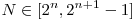 N\in [2^n, 2^{n+1}-1]