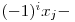  (-1)^i x_{j} - 