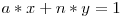 a * x + n * y = 1