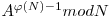 A^{\varphi(N)-1} mod N
