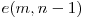  e(m,n-1) 
