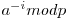 a^{-i} mod p