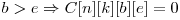  b > e \Rightarrow C[n][k][b][e] = 0 