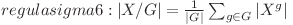  regula sigma 6: |X/G| = \frac{1}{|G|} \sum_{g \in G}|X^g| 