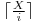 \lceil\frac{X}{i}\rceil