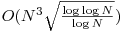 O(N^{3}\sqrt{\frac{\log \log N}{\log N}})