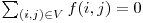 \sum_{(i,j) \in V}^{} f(i,j) = 0