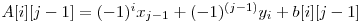  A[i][j-1] = (-1)^i x_{j-1} + (-1)^{(j-1)} y_{i} + b[i][j-1] 